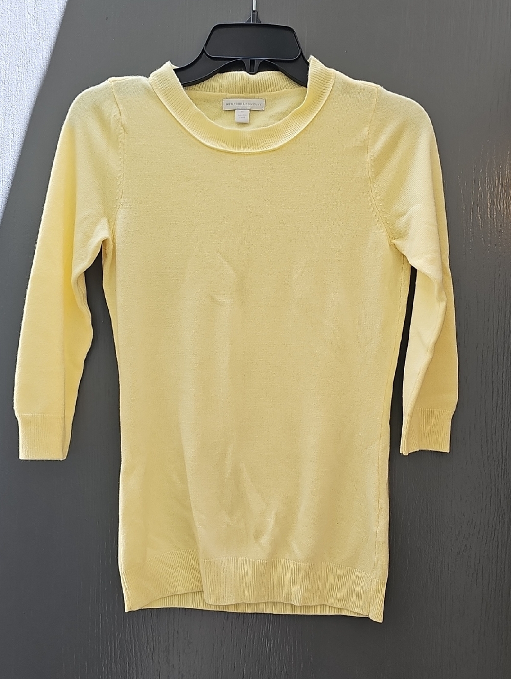 New York & Company Bright Yellow Knit Sweater XS